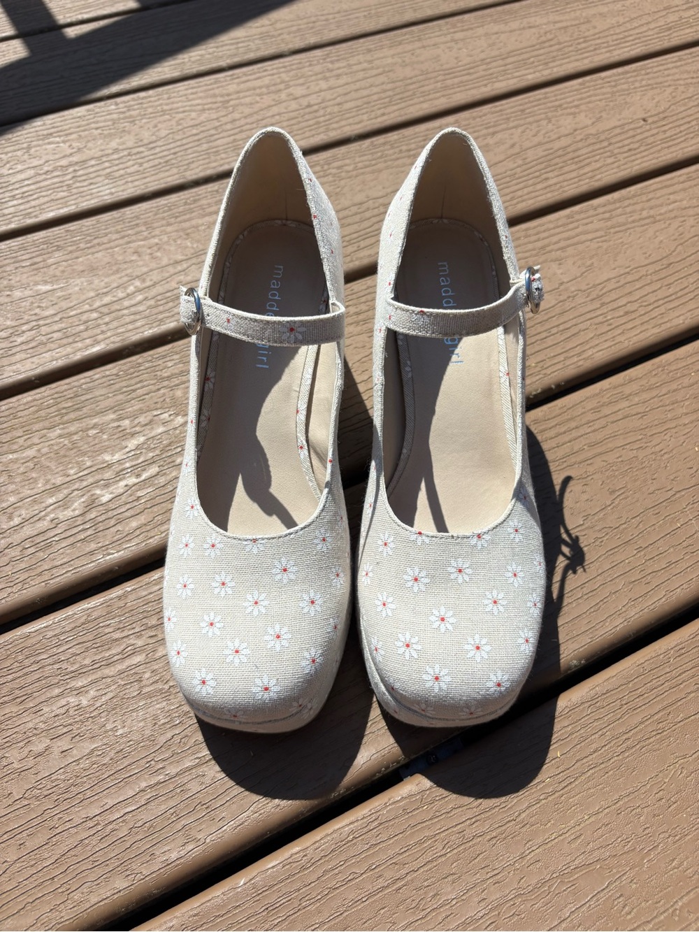 Madden Girl Mary Jane Daisy Floral Block Heel - Picture 2 of 10